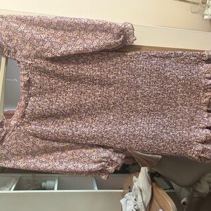 Dress Forum Floral Smocked Dress - Pink and Purple